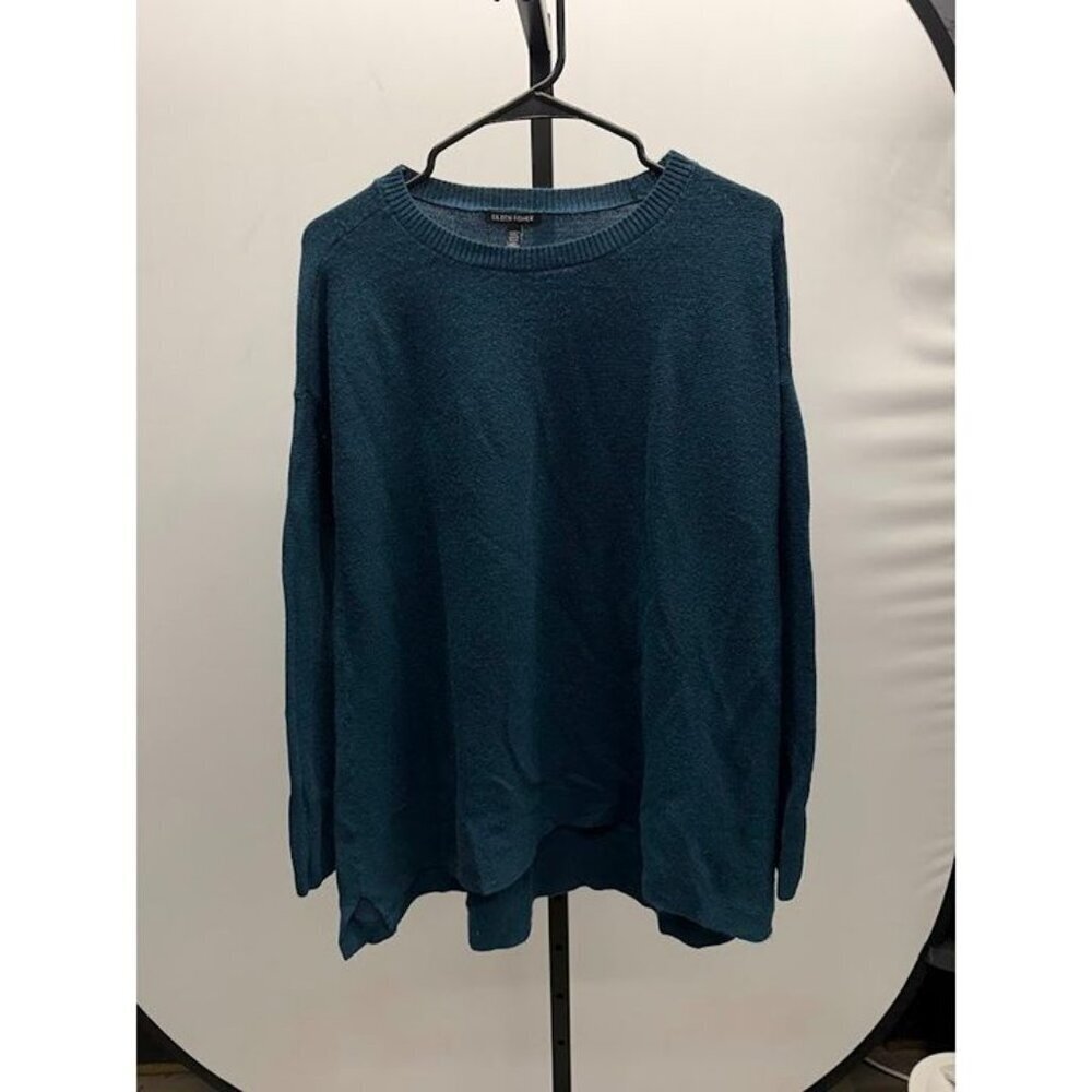 Eileen Fisher 100% Extra Fine Merino Wool Crewneck Tunic Sweater
